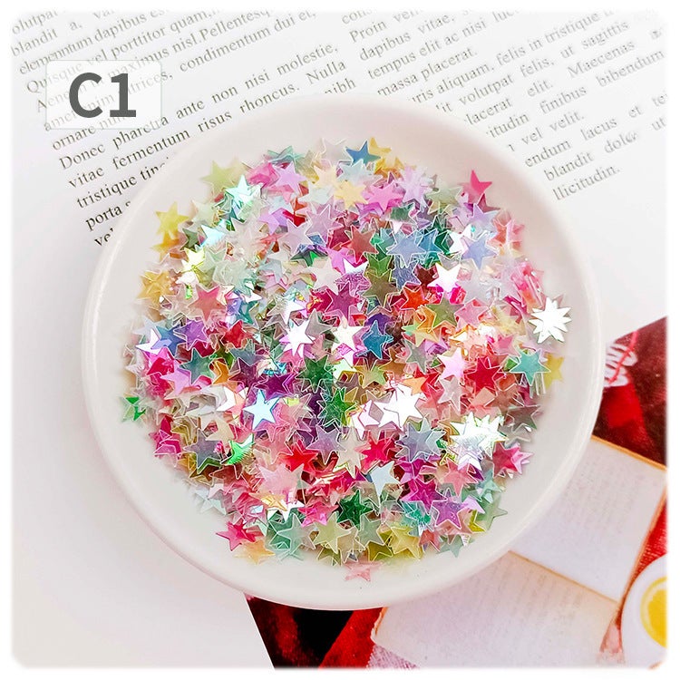 Generic YALEDUO 7MM Star Oil Paint Glitter, DIY No-Hole Flat Sequins C1 Oil Random Mix