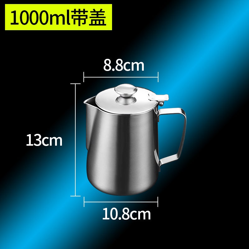 Thickened Stainless Steel Latte Art Cup Latte Art Cylinder Milk Foam Cup With Scale Milk Foam Pot Milk Cylinder Pointed Mouth Cup Coffee Artifact - Image 1