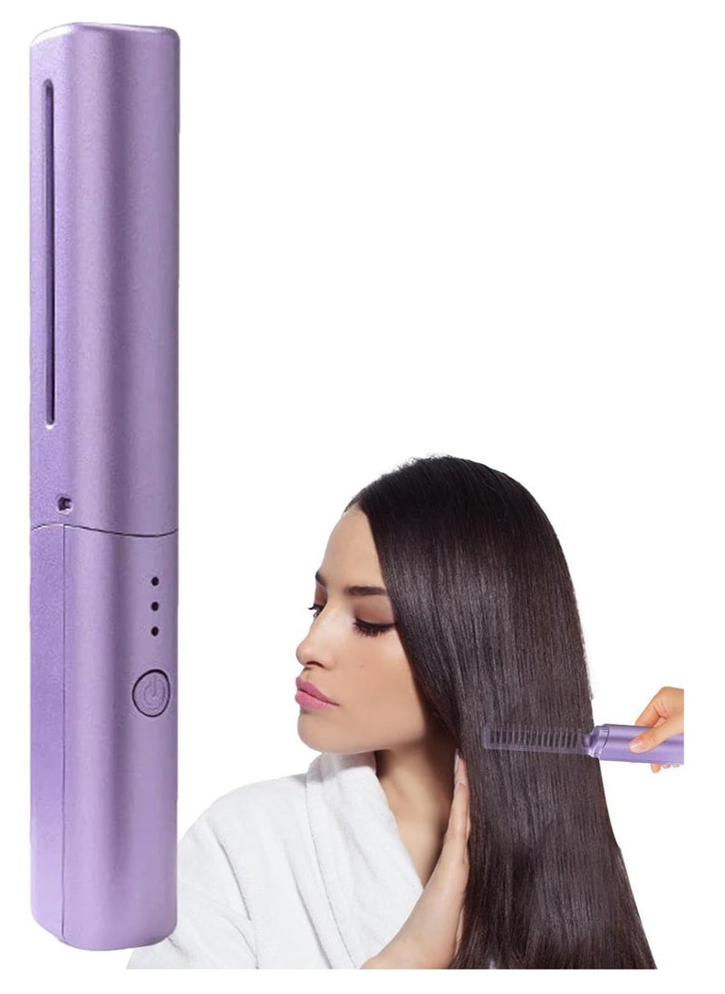 ELTRAZONE Rechargeable Mini Hair Straightener , Mini Flat Iron Hair Straightener Travel Size Rechargeable , 4000mAh Battery Straightener Brush , Portable 3 Level Hair Straightener , 4000mAh Battery Straightene - Image 1