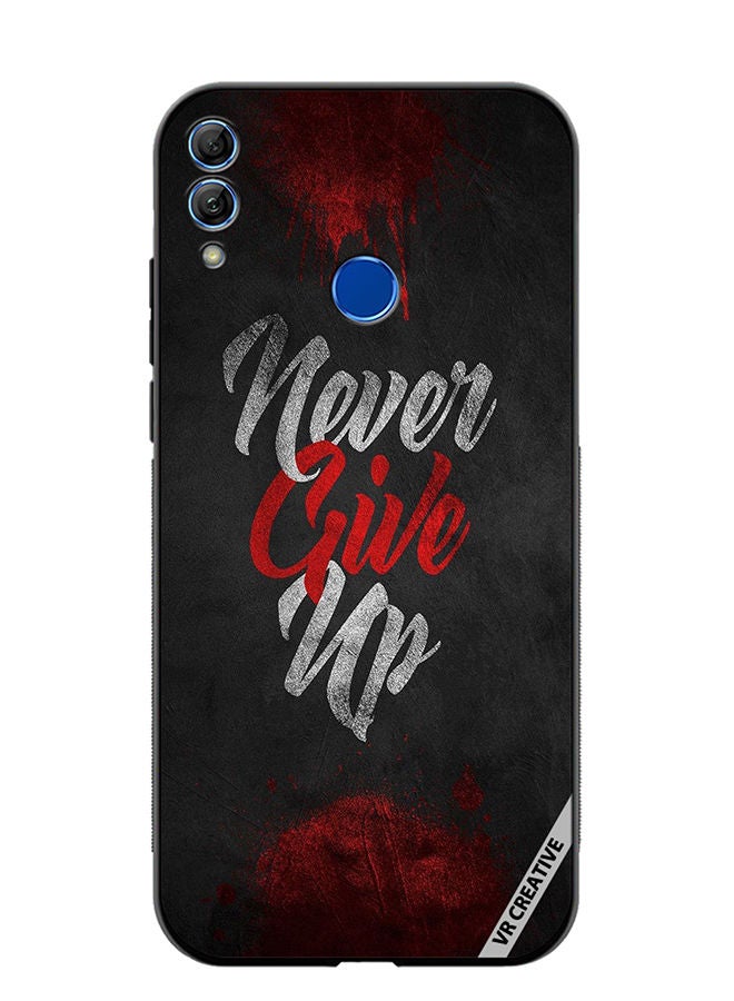 Protective Case Cover For Honor 10 Lite Never Give Up Design Multicolour