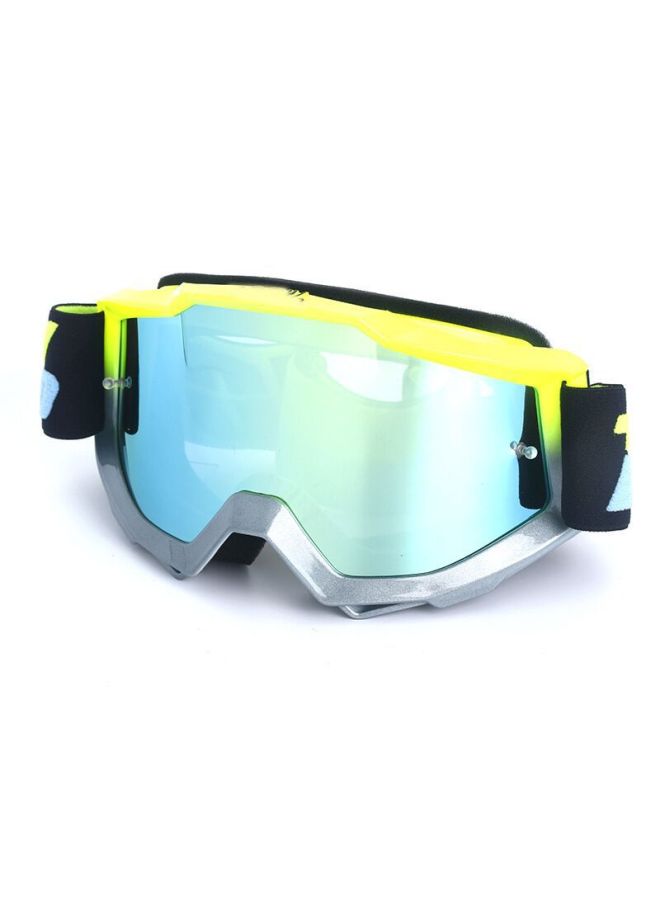 Pitscottfox 100 Off-Road Motorcycle Goggles, Dustproof Sandproof Helmet Glasses, Yellow Grey