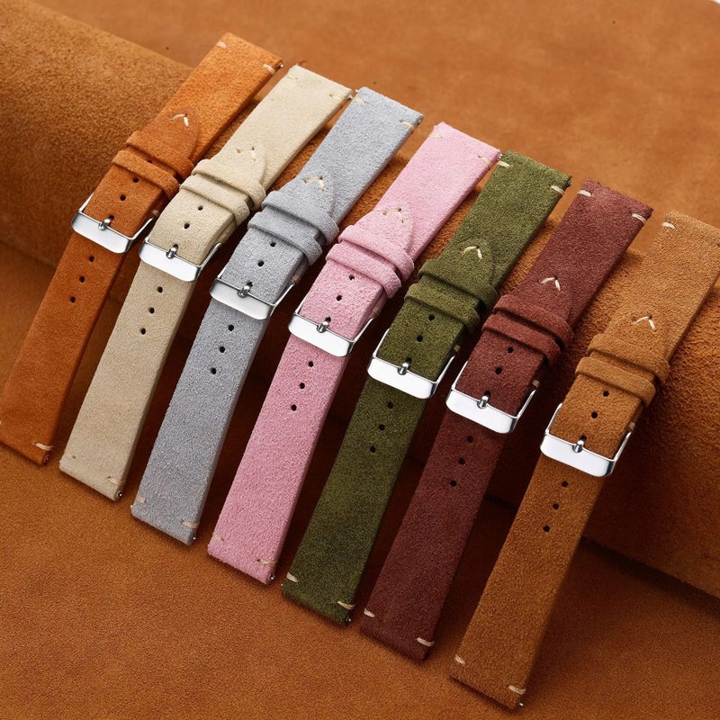 Bluejw Replacement Leather Fur Watch Strap for Garmin Samsung Huawei Fitbit Smart Watches – 14mm 16mm 18mm 20mm 22mm Bands - Image 5