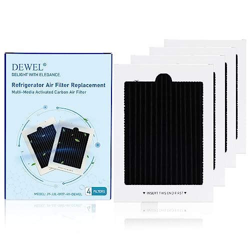 DEWEL Refrigerator Air Filter Replacement for Frigidaire PAULTRA Pure Air Ultra, Compatible with Electrolux EAFCBF, Kenmore, Freshen Your Fridge with Activated Carbon Air Filter - Part 242061001-4PCS - Image 1