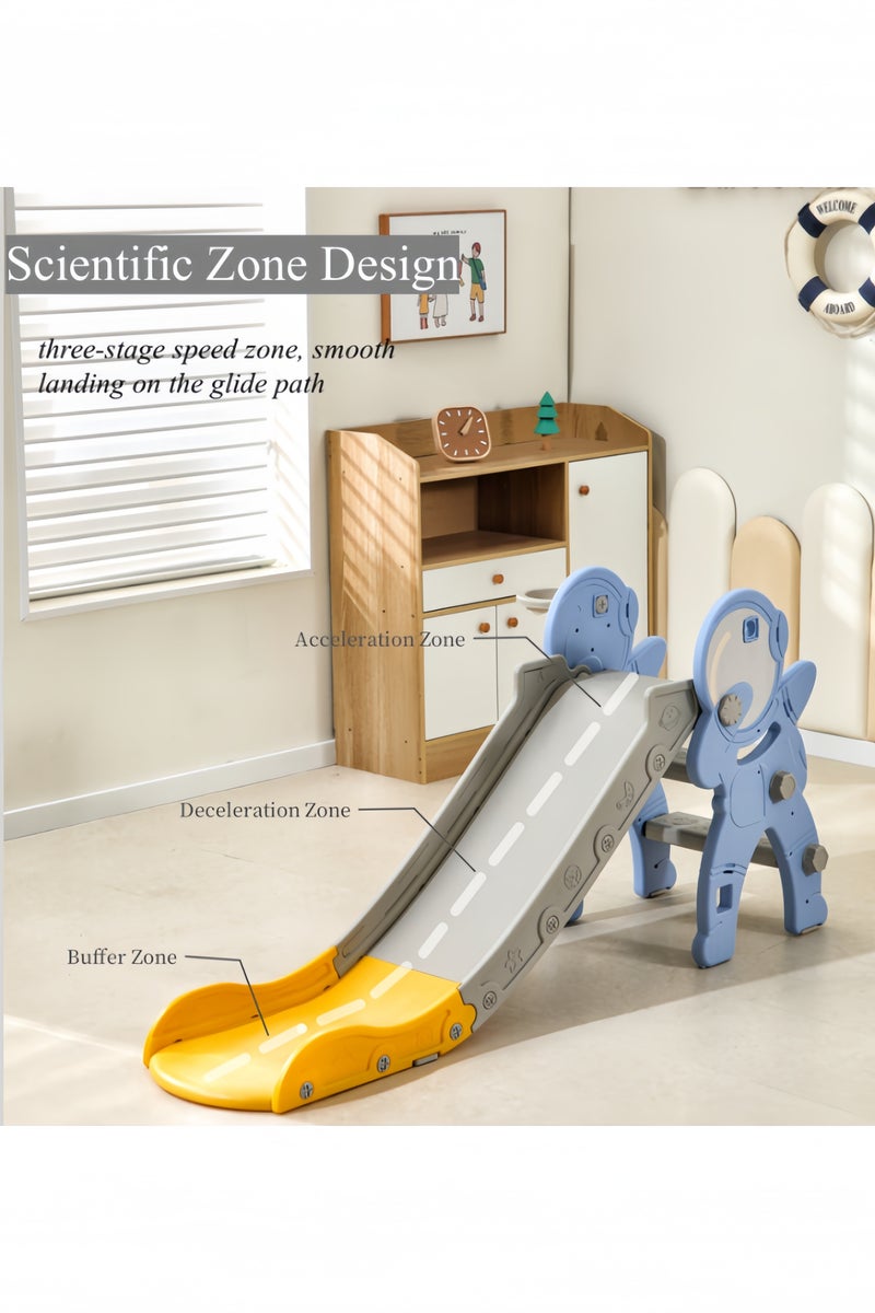 Amoyls Foldable Indoor Slide for Toddlers, Safe HDPE Plastic with Basketball Hoop, Non-Slip Steps, Triple Speed Zones & Easy Storage  - Image 5