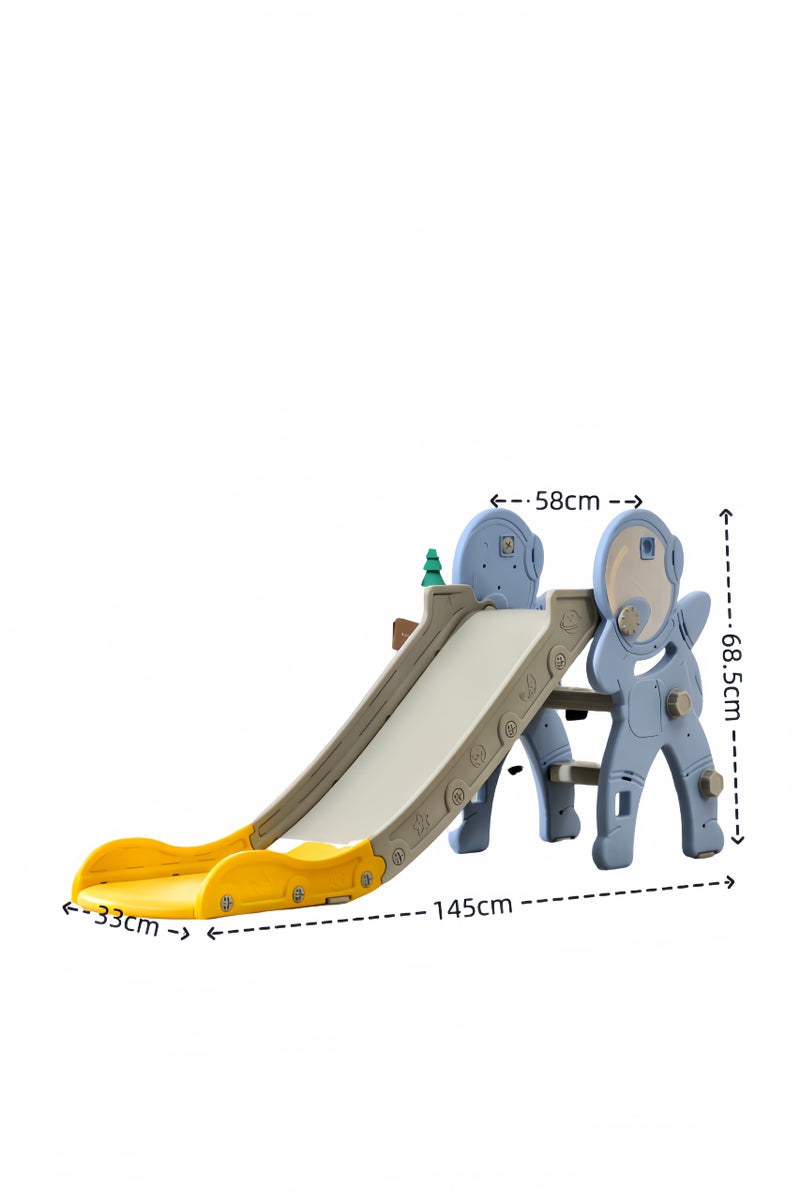الأمويلات زحليقة أطفال داخلية قابلة للطي - آمنة من بلاستيك HDPE مع سلة كرة السلة، درجات غير قابلة للانزلاق، ثلاث مناطق سرعة، تخزين سهل(عمر 1-2.5 سنة) - Image 3