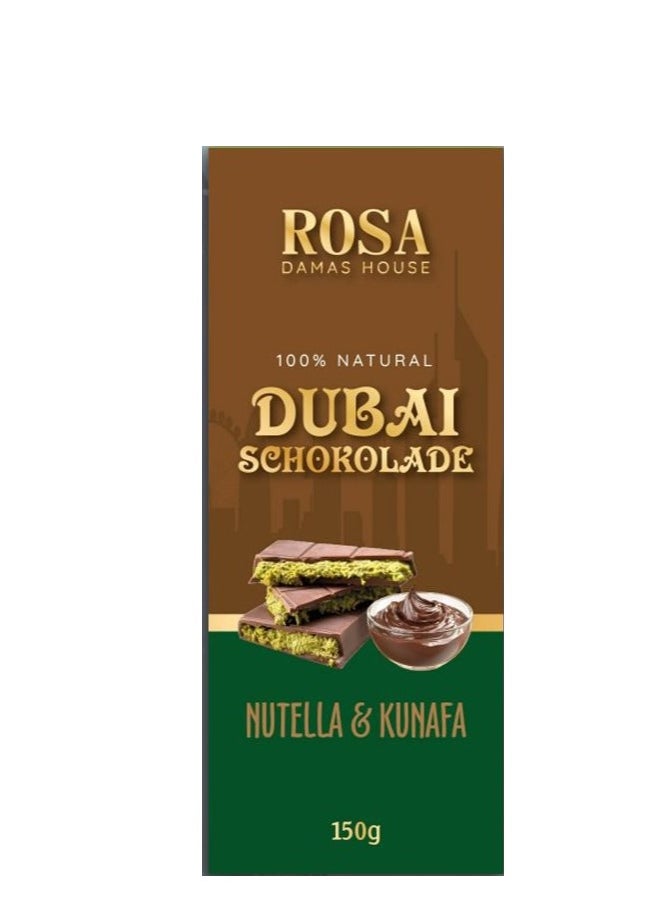 Rosa Damas House Dubai Chocolate- Nutella & Kunafa- 150 Gram 