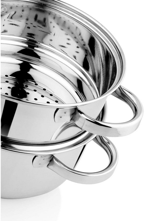 KLASSI KICHEN Stainless Steel 2 Tier Momo Maker Set with Lid | Pasta | Vegetable | Momo Stainless Steel (2.25 +2.25 L), Silver - Image 4