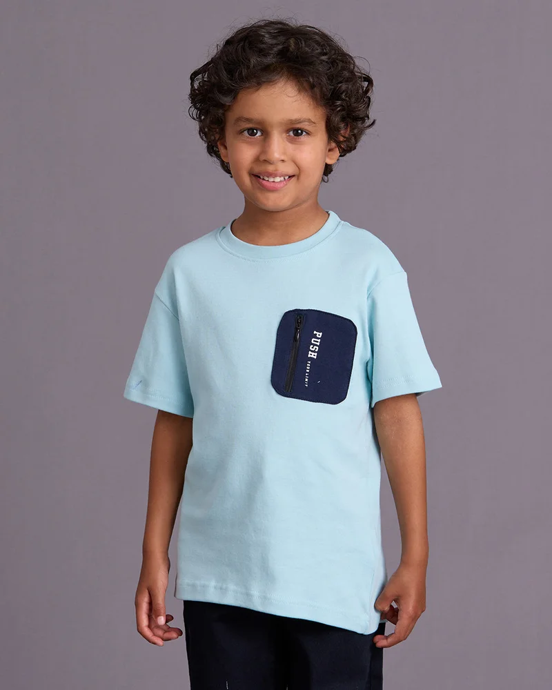 ردتاغ Boys Blue Embellished T-Shirt