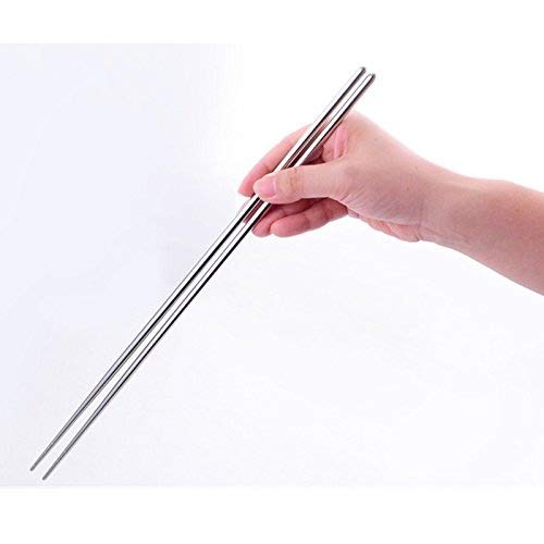 Cooking Chopsticks 2 Pair 39cm Lengthen Stainless Steel Noodles Chopsticks No Paint Metallic Hot Pot Chopsticks Stainless_Steel