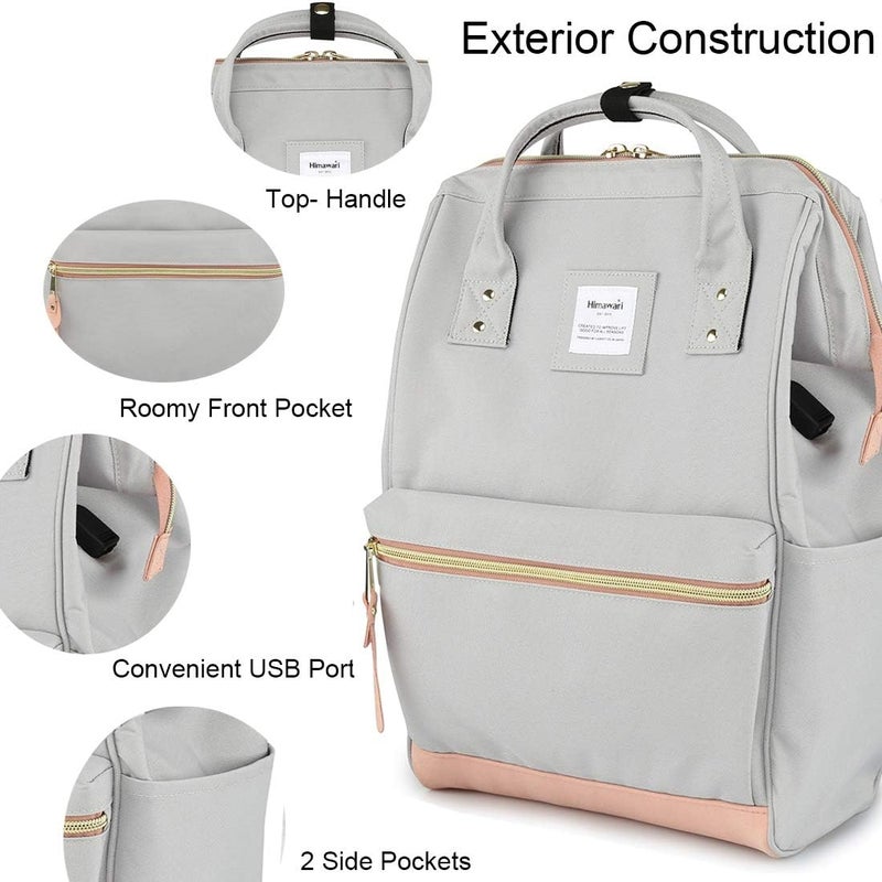 Himawari Laptop Backpack Travel Backpack With USB Charging Port Large Diaper Bag Doctor Bag School Backpack for Women&Men - Image 2