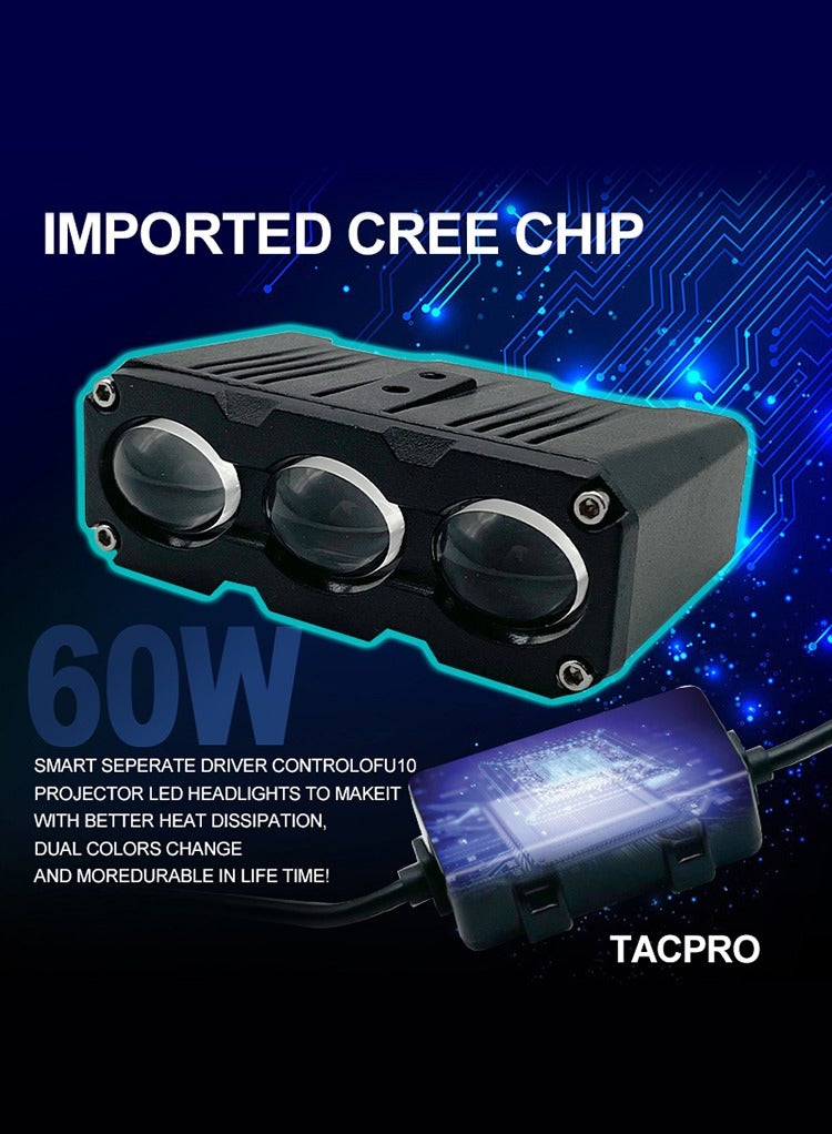 MR.SMART Mr Smart 60W LED Headlight, Dual Colour High/Low Beam, CREE Chip with Smart Driver Control - Image 4