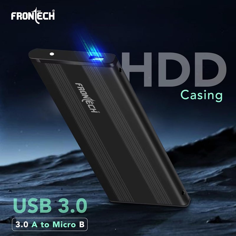 FRONTECH Hard Disk Casing 2.5 USB 3.0 HDD Enclosure Case Cover SATA to USB 3.0 External Hard Drive Case for Computer Hard Disks, (NC-0031- Black) - Image 2