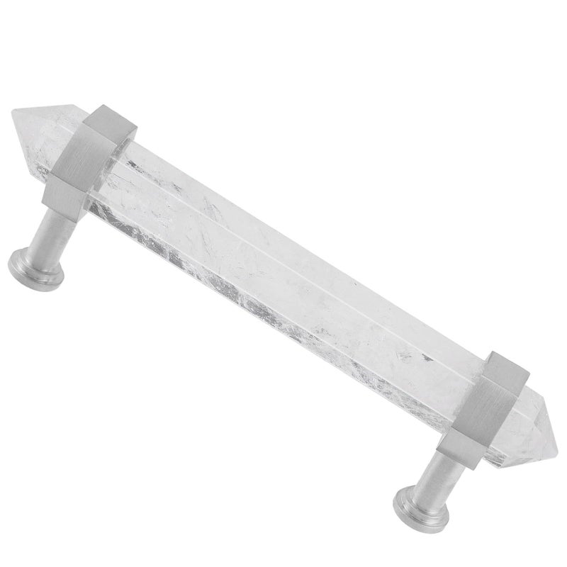 mookaitedecor Brushed Stainless Steel with Rock Quartz Double Crystal Points Drawer Pulls Cabinets Handles Door Knobs for Dresser Cupboard Kitchen Decor - Image 2
