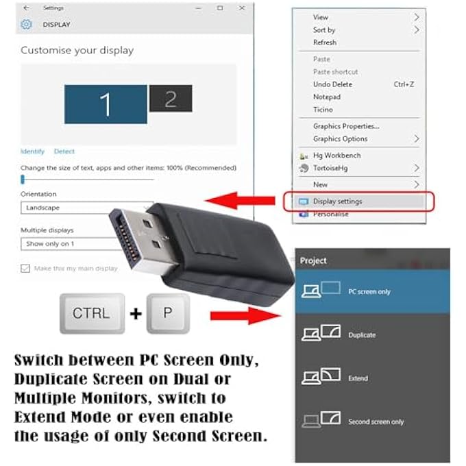 rayihni DP 4K@17HZ VIRTUAL DISPLAY ADAPTER DP DISPLAYPORT DUMMY PLUG HEADLESS GHOST DISPLAY 2560X1600P@60HZ - Image 3