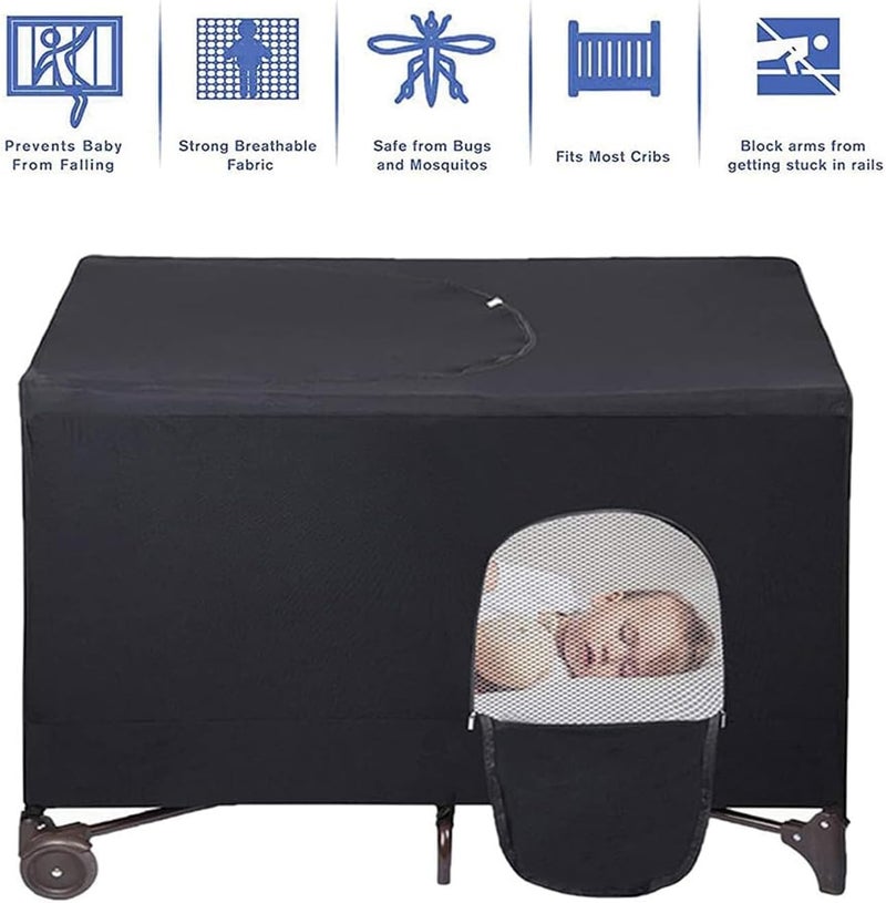 Pack N Play Blackout Cover for Littles, Baby Crib Canopy Cover, Baby Sleep Pod, Stretchy Blackout Tent, Breathable Portable Travel Crib Shades, Lightweight and Portable Crib Night Cover for Travel - Image 2