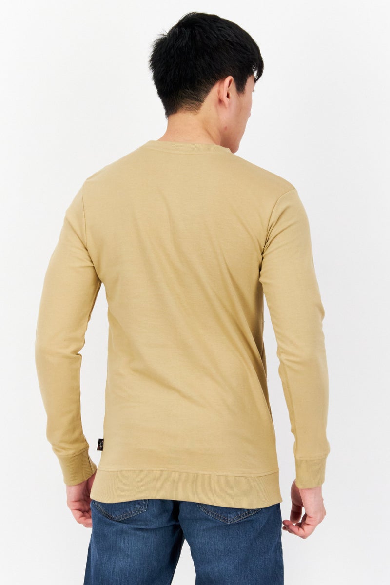 NETFLIX Men Crew Neck Printed Long Sleeves Sweatshirt, Tan - Image 2