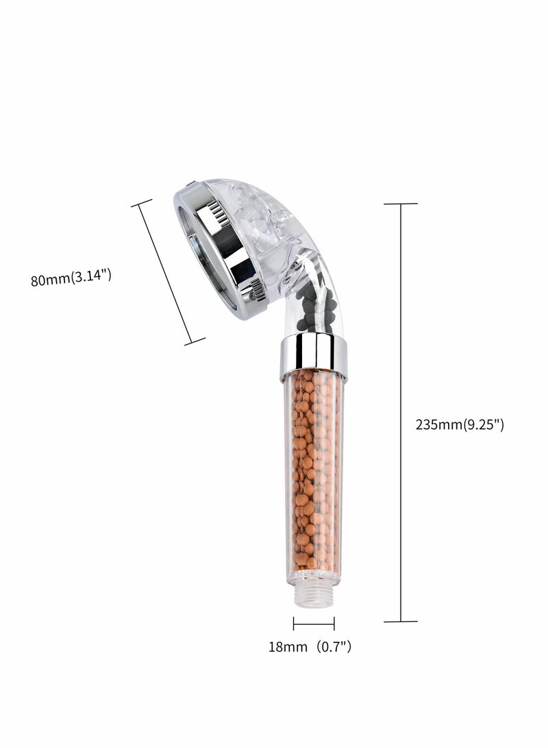 Excefore Shower Head Filter, Handheld Shower Heads Water Saving Filtration with 3 Spray Settings, Low/Rainfall/High Pressure Handheld Shower Heads for Hard Wate, Lucency  - Image 5