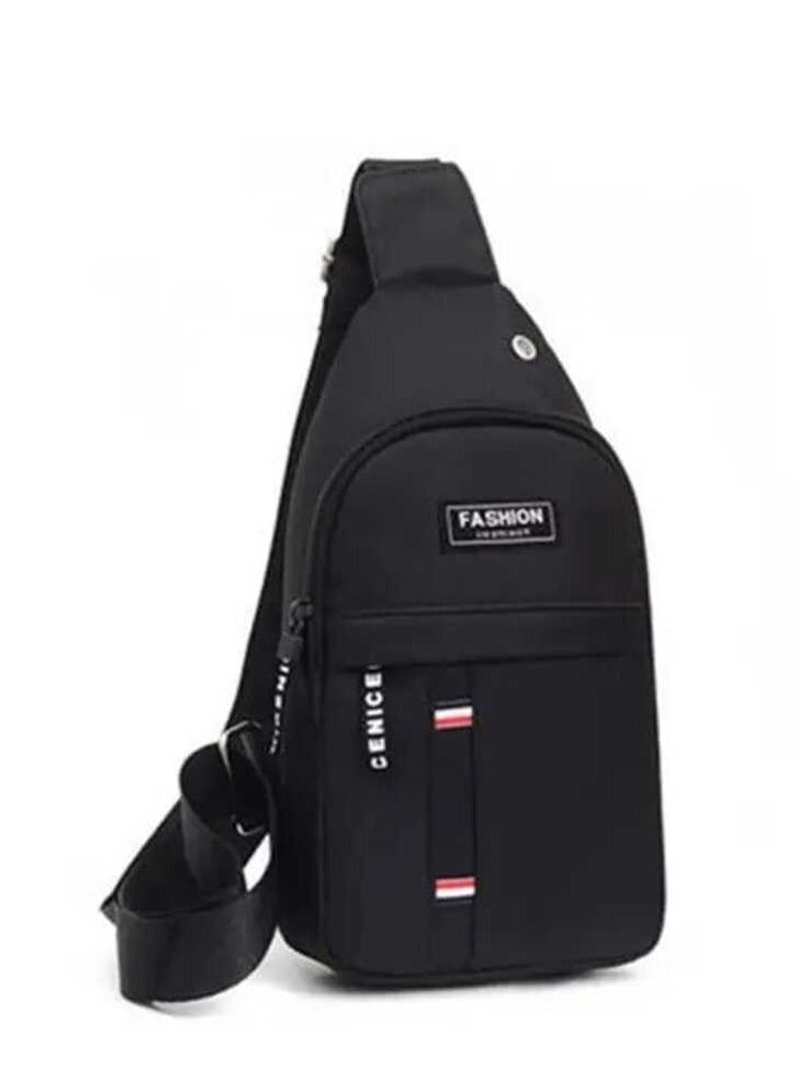 FASHION - Chest and shoulder bag, lightweight and suitable for traveling and walking for long periods, elegant bag made of fabric, Dark Blue - Image 1
