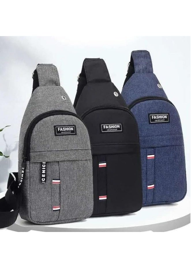 FASHION - Chest and shoulder bag, lightweight and suitable for traveling and walking for long periods, elegant bag made of fabric, Dark Blue - Image 1