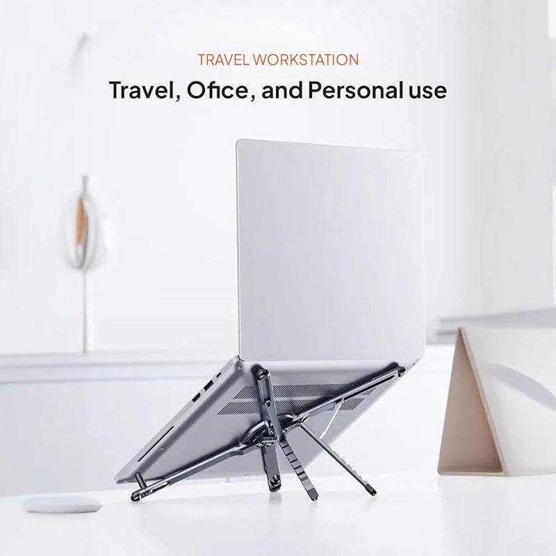 Mowsil 3-in-1 Magnetic Universal Laptop, Tablet & Phone Stand with Foldable aluminum alloy Desktop Holder,Adjustable Heights & Viewing Angles for MacBook, iPad, iPhone, Surface & More - Image 4