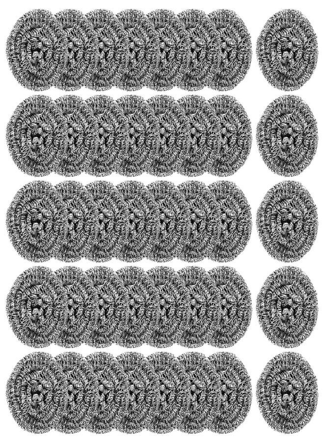 Kifmurase 100Pcs Steel Wool Scrubber Pads, Bulk Steel Wool Scrubber, Metal Sponge Wire Scouring Pad, Heavy Duty Dishwashing Scouring Pads for Cleaning Dishes, Pans, Pots, Ovens, Grills, Sinks - Image 1