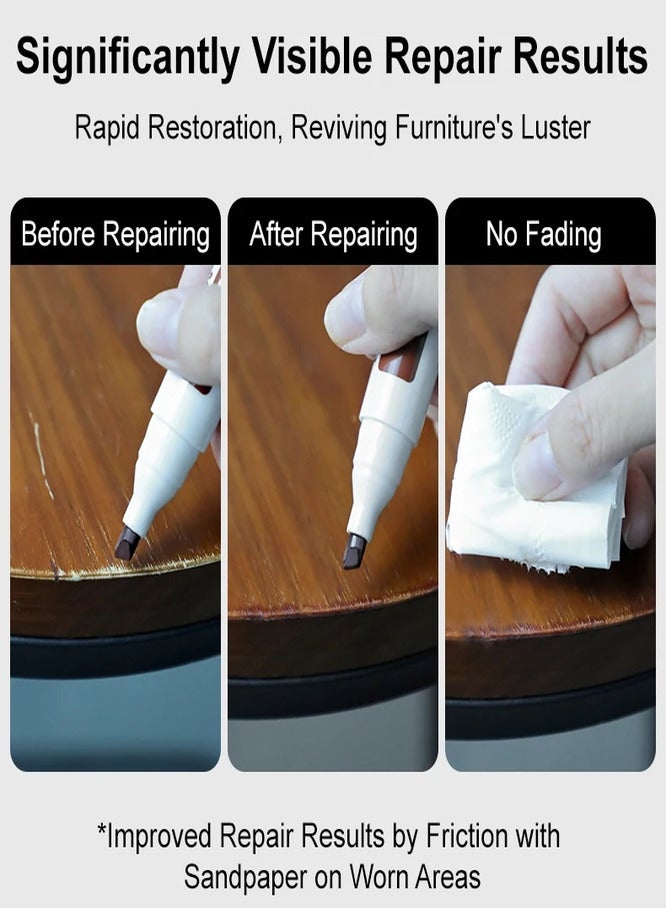  ثري ماكس طقم أقلام إصلاح الأثاث الخشبي مع أعواد الشمع والمبراة لإصلاح الخدوش والبقع في الطاولات والأبواب والأرضيات - Image 4