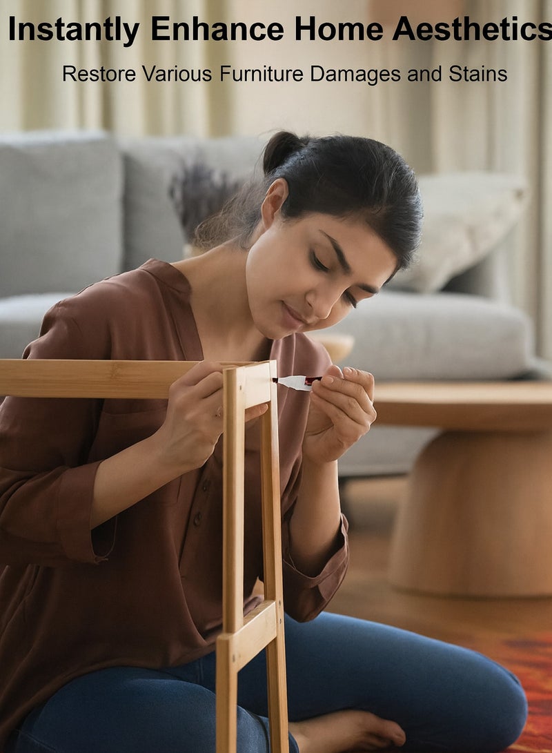  ثري ماكس طقم أقلام إصلاح الأثاث الخشبي مع أعواد الشمع والمبراة لإصلاح الخدوش والبقع في الطاولات والأبواب والأرضيات - Image 5