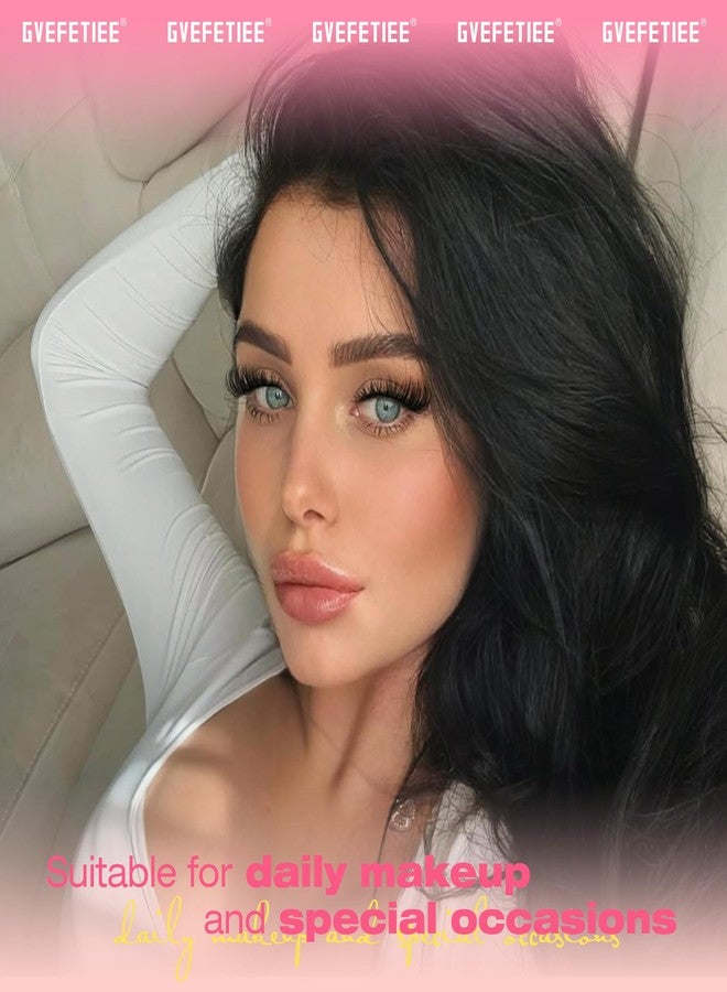 GVEFETIEE False Eyelashes Fox Eye 8 Pairs Pack 40D Natural Look Fluffy Wispy Cat Eye Lashes Soft Faux Mink Lashes Lightweight D-Curl Clear Band Eyealshes by GVEFETIEE - Image 5