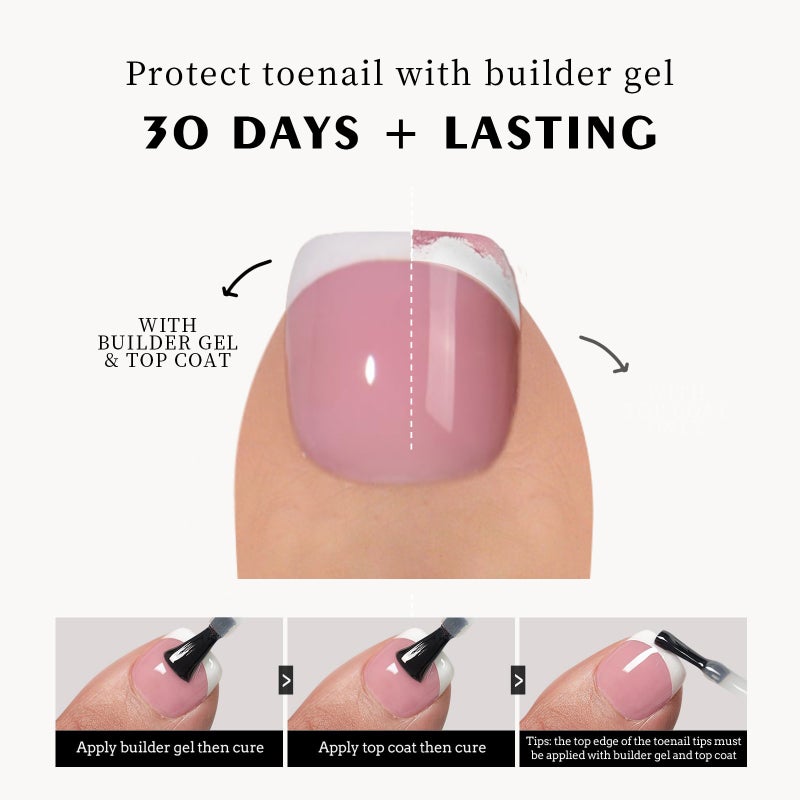 120PCS French Gel Toenail Tips French Tips Press on Nails 12 Sizes Fake Nails False Toe Nail Wearable Tips for Nail Art DIY - Image 3