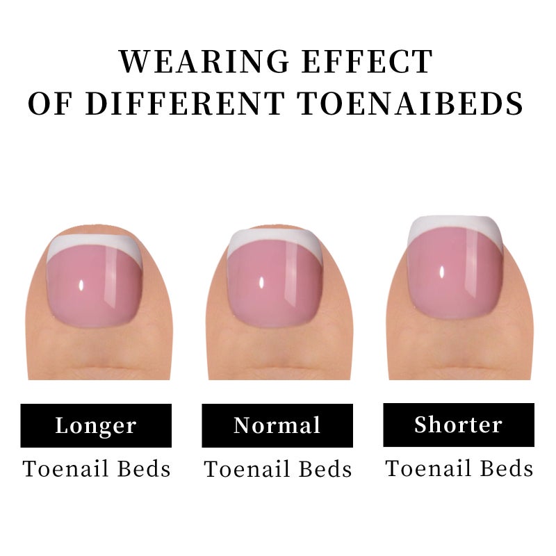 120PCS French Gel Toenail Tips French Tips Press on Nails 12 Sizes Fake Nails False Toe Nail Wearable Tips for Nail Art DIY - Image 4