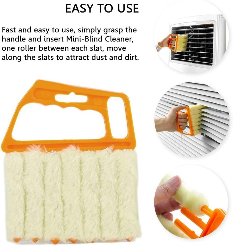 ReNext Blind Cleaner Brush , Blinds Dust Shutters , Mini Washable & Removable Window Air Conditioner Duster With 7 Slat Handheld Household Kitchen Cleaning Tools , For Awnings , Siding , Vinyl , Car , Fan - Image 2