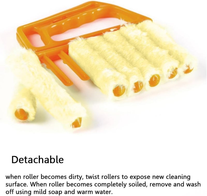 ReNext Blind Cleaner Brush , Blinds Dust Shutters , Mini Washable & Removable Window Air Conditioner Duster With 7 Slat Handheld Household Kitchen Cleaning Tools , For Awnings , Siding , Vinyl , Car , Fan - Image 4