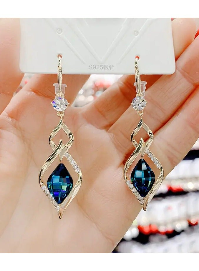 Home Clearance Sale Elegant Silver-Plated Crystal Earrings: Perfect for Daily Elegance & Special Occasions, Ideal Valentine's Gift - Image 1