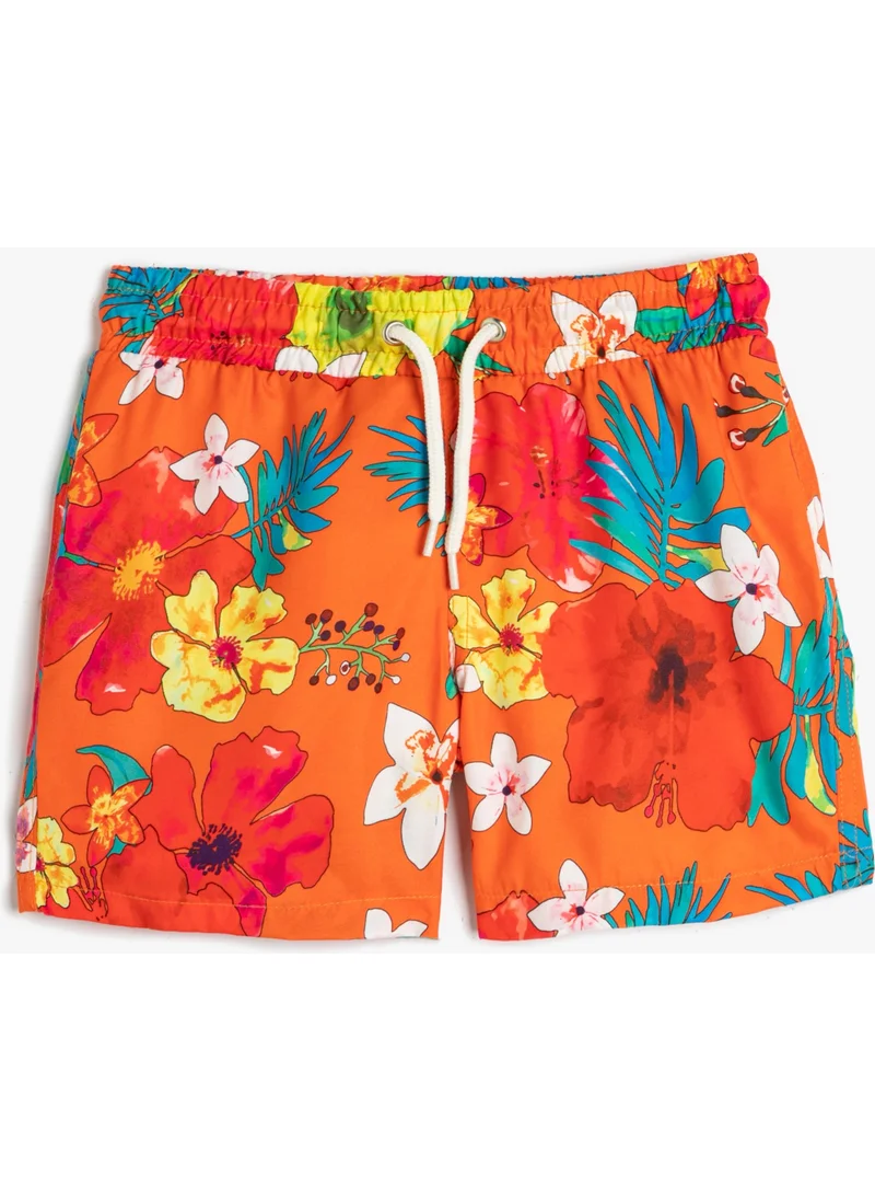 كوتون Swimsuit Tie Waist Floral