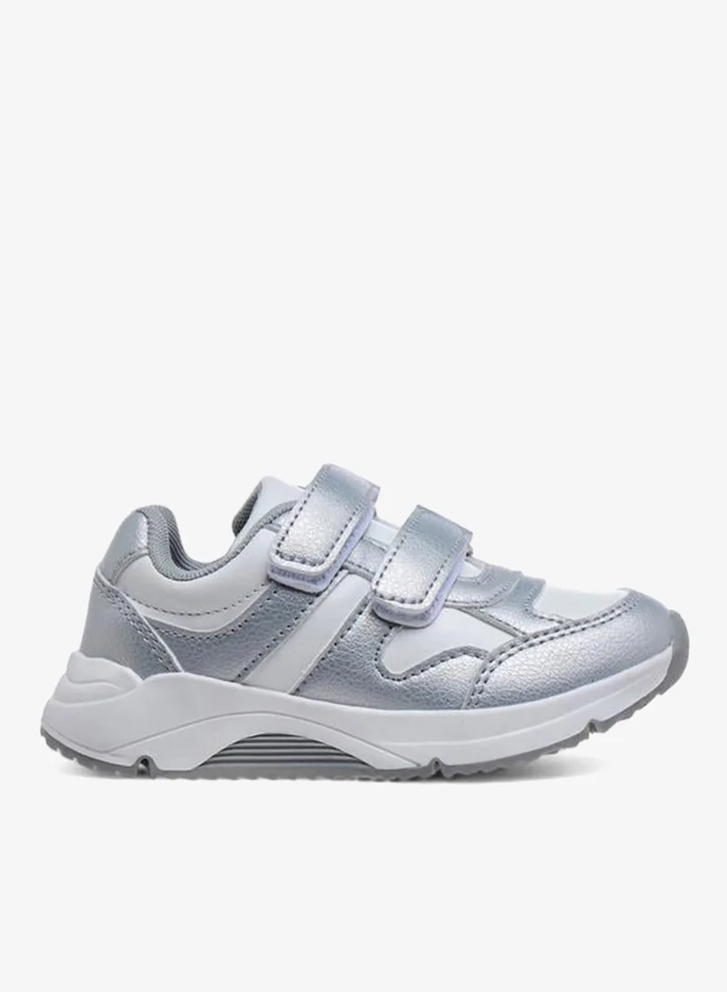 Flora Bella By Shoexpress White Panelled School Sneakers With Hook And Loop Closure for Women | Best Price UAE