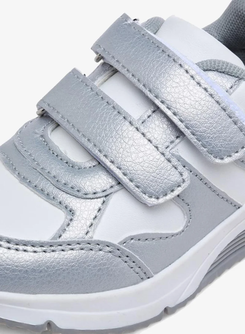 Flora Bella By Shoexpress White Panelled School Sneakers With Hook And Loop Closure for Women | Best Price UAE