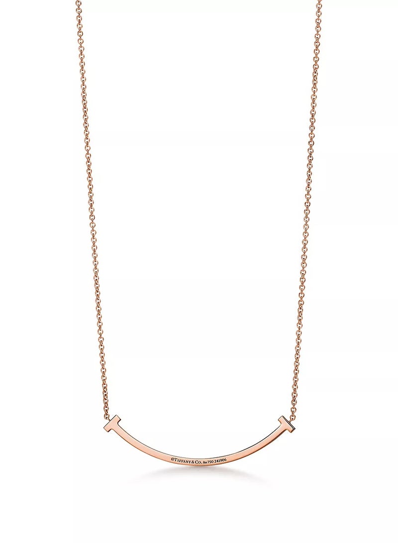 Tiffany & Co. Tiffany T Smile Small Pendant in Rose Gold with Diamonds  - Image 1