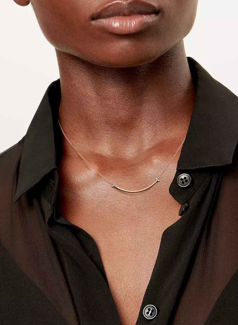 Tiffany & Co. Tiffany T Smile Small Pendant in Rose Gold with Diamonds  - Image 2
