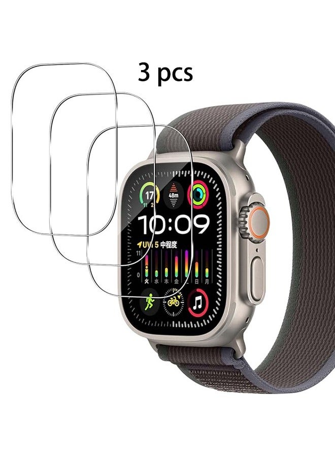 3 Pcs Tempered Glass Screen Protector for Apple Watch Ultra 3 (49 mm) Waterproof Tempered Glass Film, 9H Screen Protector HD Anti-Scratch Screen Protector, Shatterproof, Bubble-Free Screen - Image 1