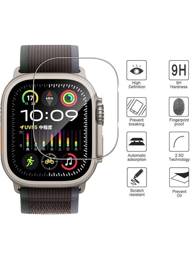 3 Pcs Tempered Glass Screen Protector for Apple Watch Ultra 3 (49 mm) Waterproof Tempered Glass Film, 9H Screen Protector HD Anti-Scratch Screen Protector, Shatterproof, Bubble-Free Screen - Image 2