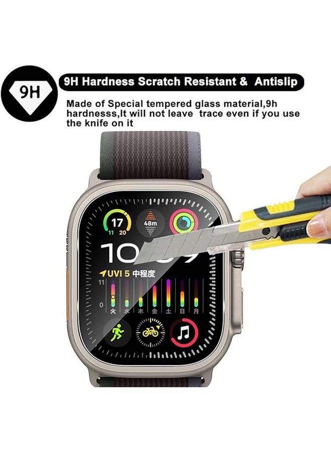 3 Pcs Tempered Glass Screen Protector for Apple Watch Ultra 3 (49 mm) Waterproof Tempered Glass Film, 9H Screen Protector HD Anti-Scratch Screen Protector, Shatterproof, Bubble-Free Screen - Image 3