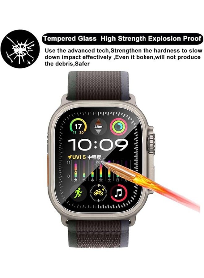 3 Pcs Tempered Glass Screen Protector for Apple Watch Ultra 3 (49 mm) Waterproof Tempered Glass Film, 9H Screen Protector HD Anti-Scratch Screen Protector, Shatterproof, Bubble-Free Screen - Image 4