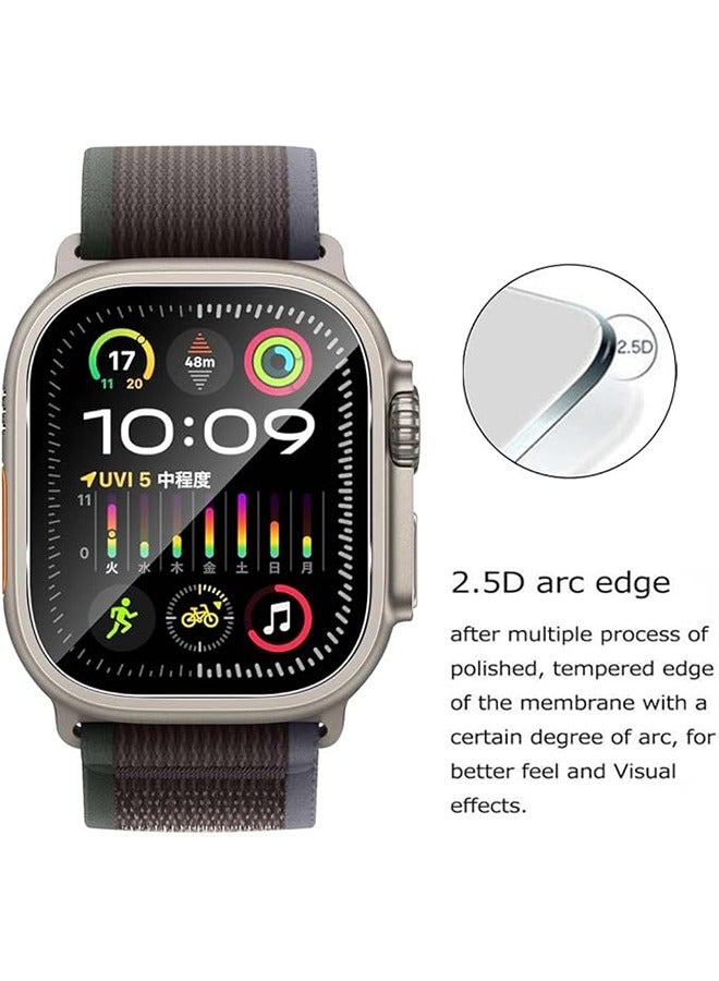 3 Pcs Tempered Glass Screen Protector for Apple Watch Ultra 3 (49 mm) Waterproof Tempered Glass Film, 9H Screen Protector HD Anti-Scratch Screen Protector, Shatterproof, Bubble-Free Screen - Image 5