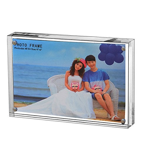 Yakri Clear Acrylic Photo Frame,Magnetic Perspex Picture Holders Table Standing Double Side Displays (2.5x3.5) - Image 1