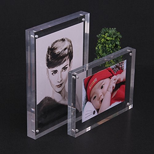 Yakri Clear Acrylic Photo Frame,Magnetic Perspex Picture Holders Table Standing Double Side Displays (2.5x3.5) - Image 5