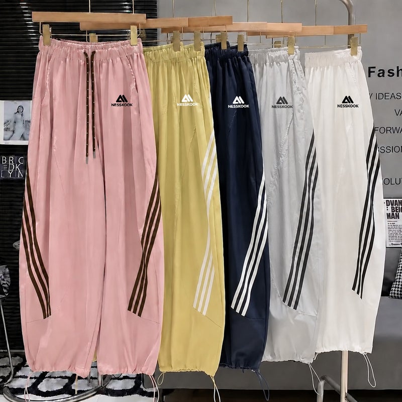 Fashion 2-in-1 Wide Leg Jogger Pants with Stripes - Image 1