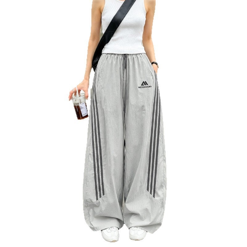Fashion 2-in-1 Wide Leg Jogger Pants with Stripes - Image 5