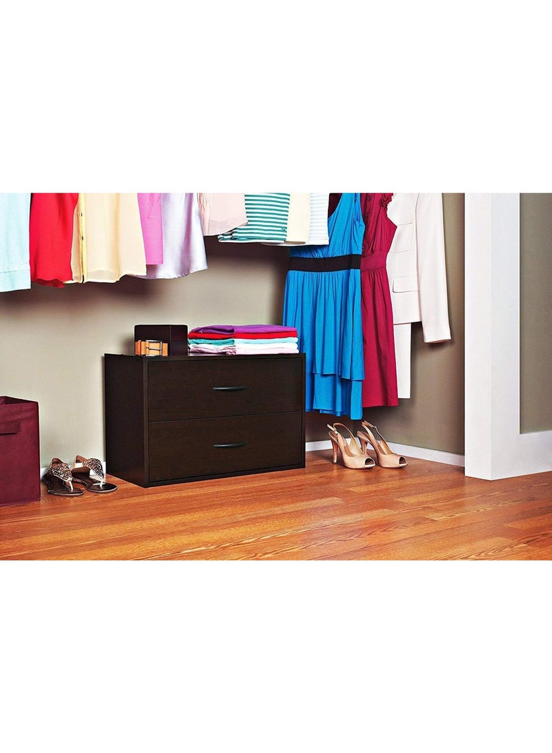 ClosetMaid 2 Tier Stackable Wooden Drawer Storage Organizer with Handles for Home, Office, Closet, Bedroom, and Bathroom, Espresso - Image 3
