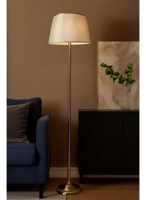 Lampshade with elegant white shade - ideal side lighting for home corners, 170 cm