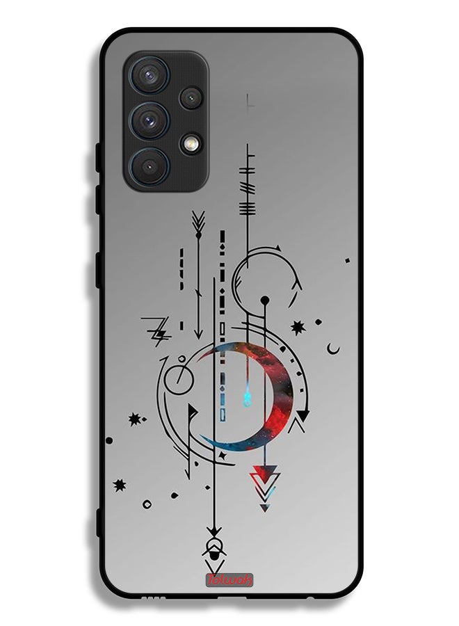 Tolwak Samsung Galaxy A32 4G Protective Case Cover Moon And Arrows Art Pattern - Image 1